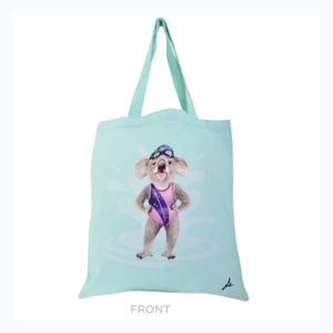 koala-tote-bag-swimming-blue-front
