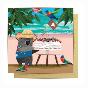 La La Land greeting card - Koala Pavlova Beach