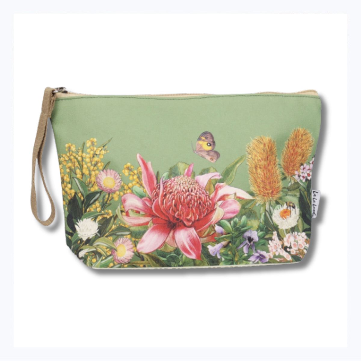 la la land trafel pouch australian flowers butterfly