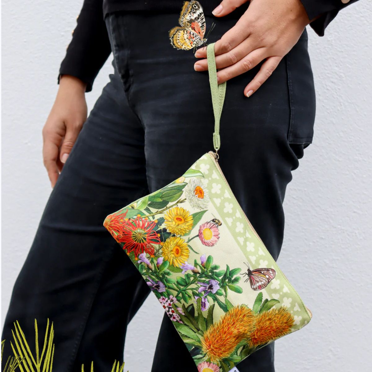la la land clutch purse botanical blooms