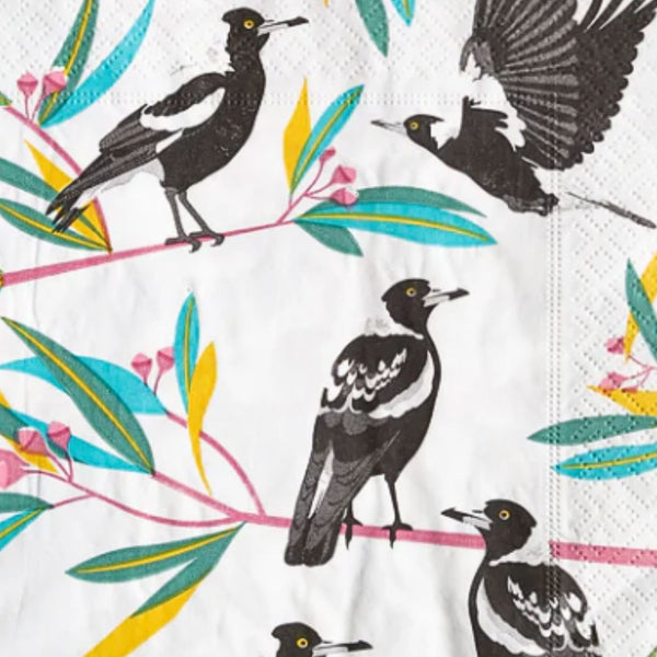 Australian Paper Napkins - Magpies