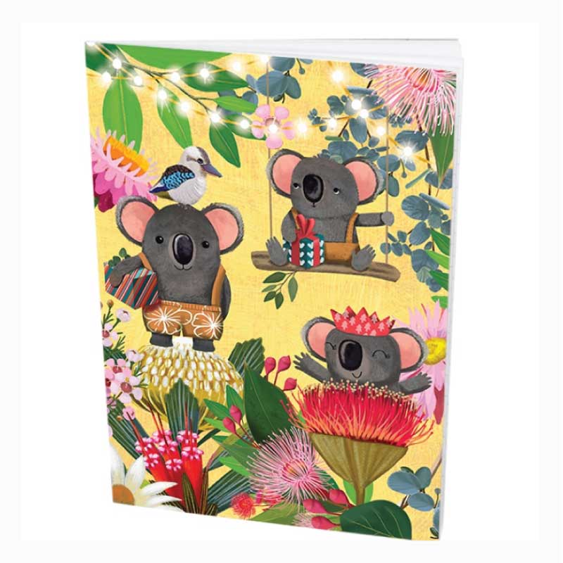 notebook-pocket-koalas-festive-forest-austrailan made