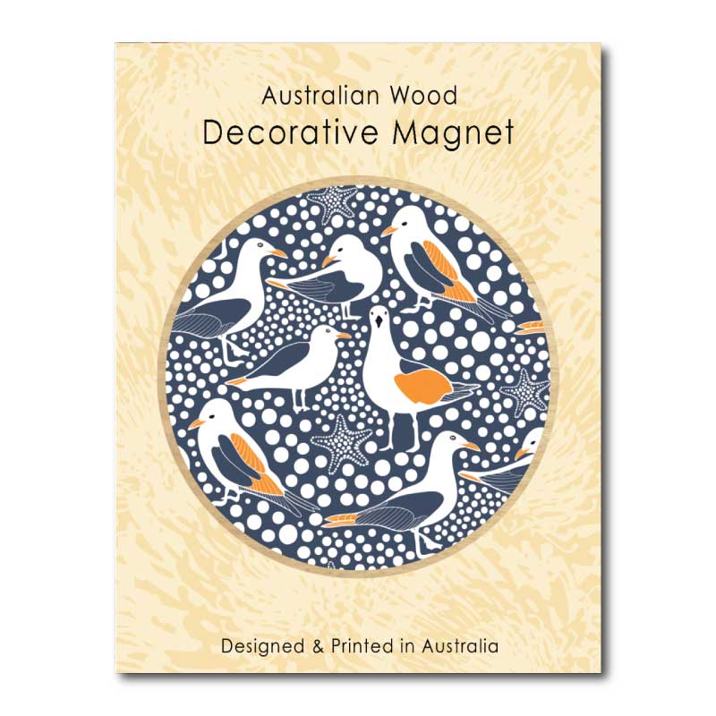 Australian Wooden Magnet - Seagulls