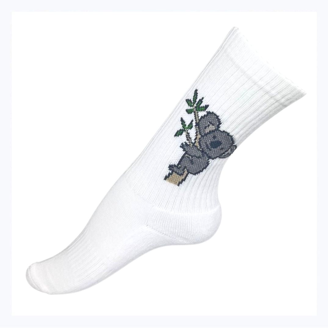 socks koala crew white australian made souvenir