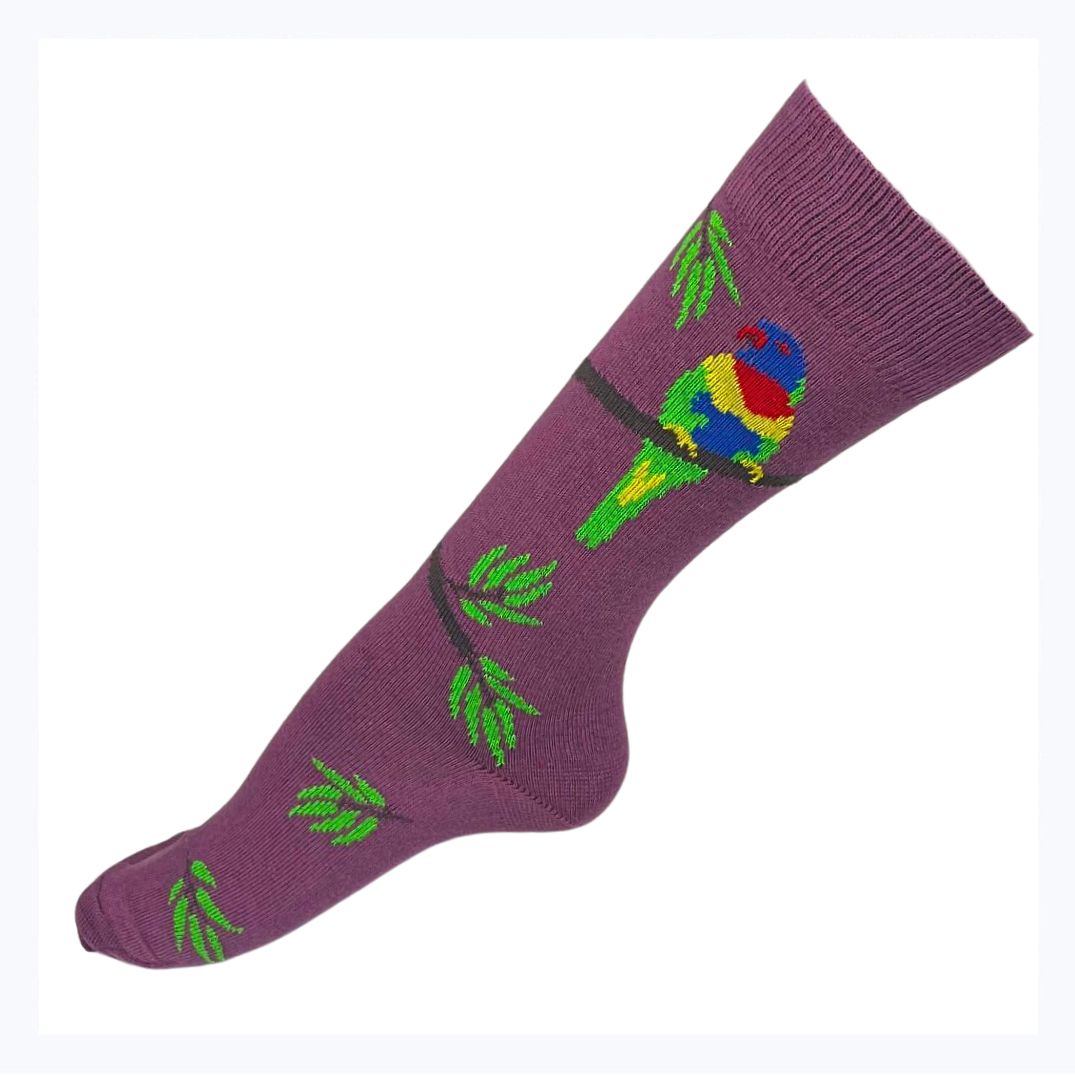 socks lorikeet grape australian made souvenir womens