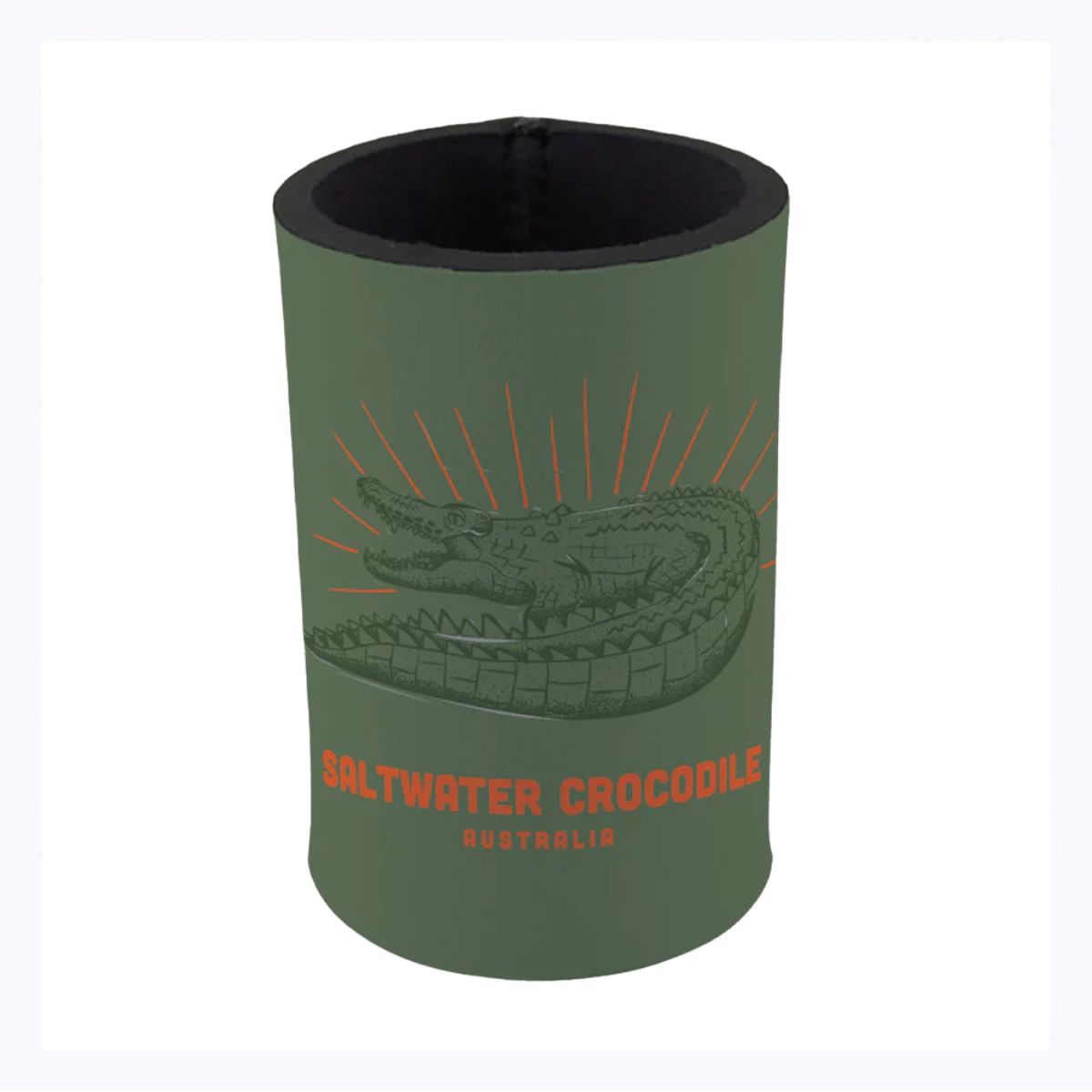 stubby holder crocodile souvenir green
