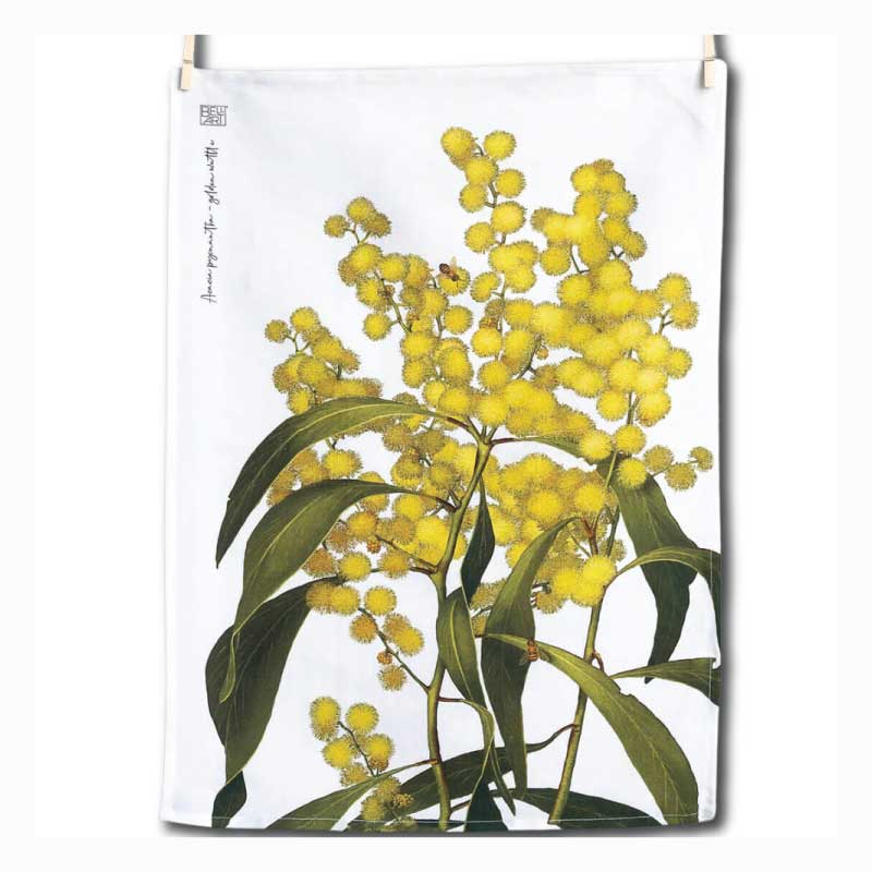 tea-towel-bell-art-wattle-australia