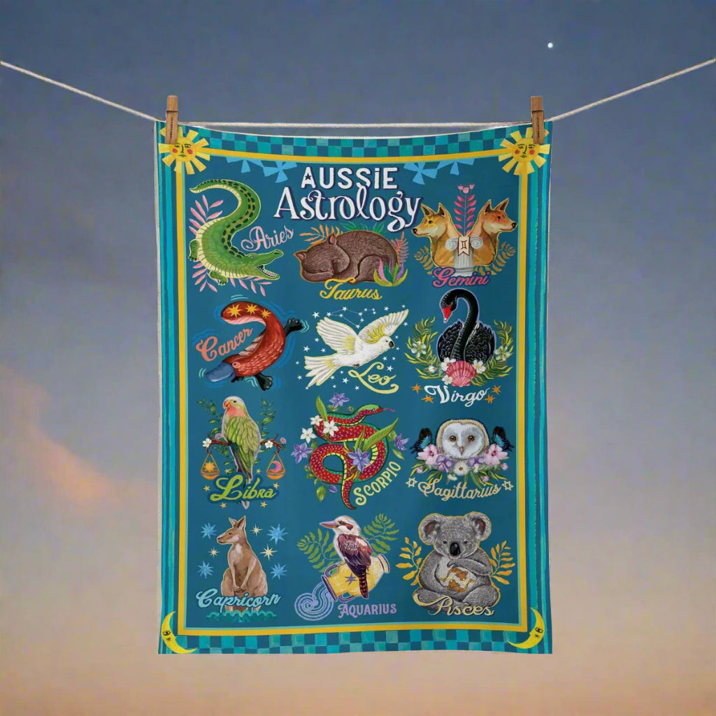 kitchen-towel-aussie-astrology-australian-animals-souvenir