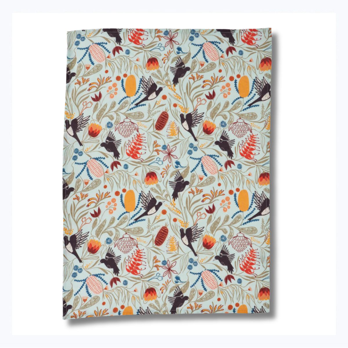 tea towel magpie florals