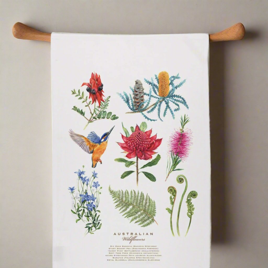 kitchen towel wildflowers australia