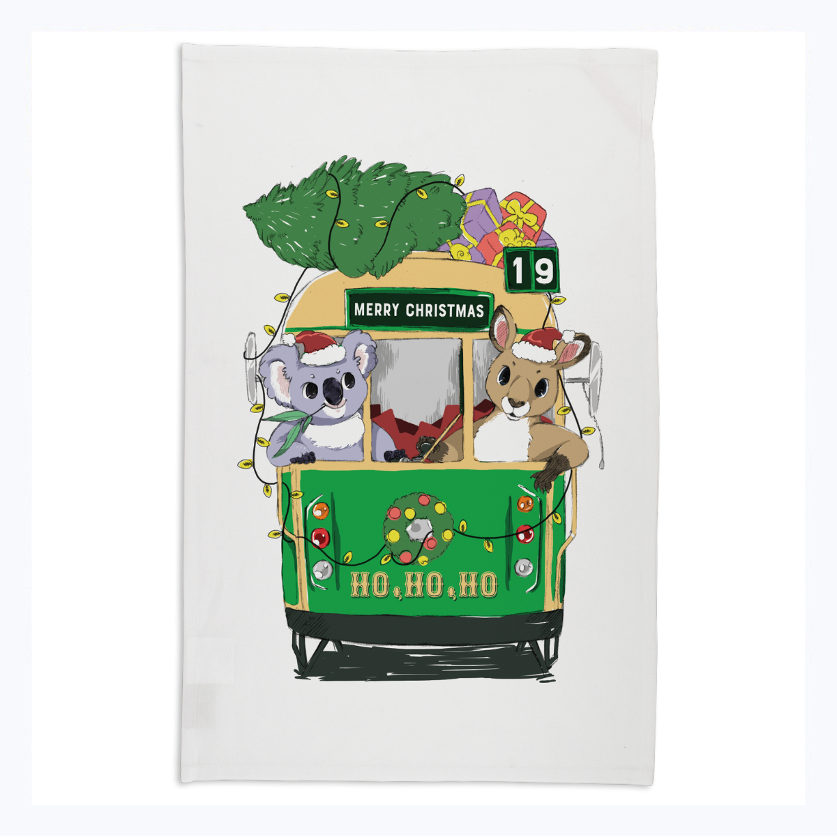 tea_towel_christmas_melbourne_tram_australia