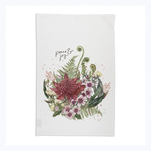 tea-towel-christmas-australia-waratah-flowers-peace-joy