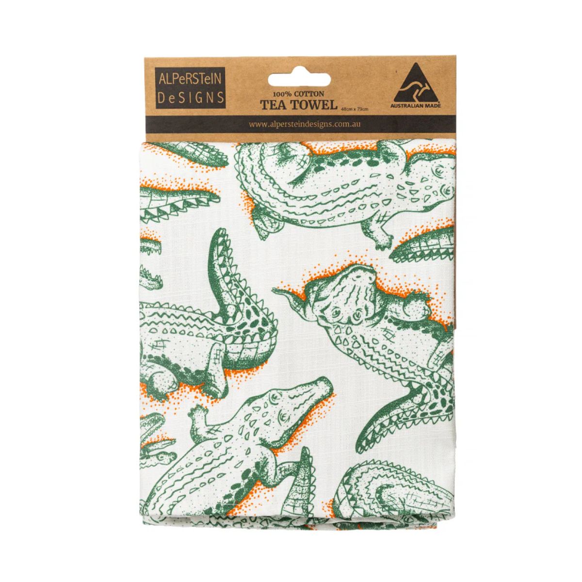 tea towel crocodile white souvenir gift from Australia