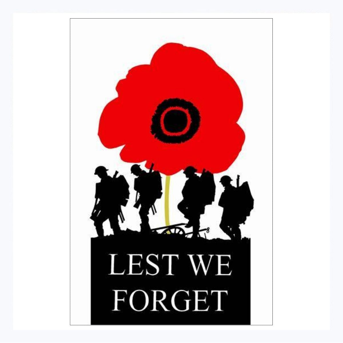 tea towel lest we forget poppy soldier