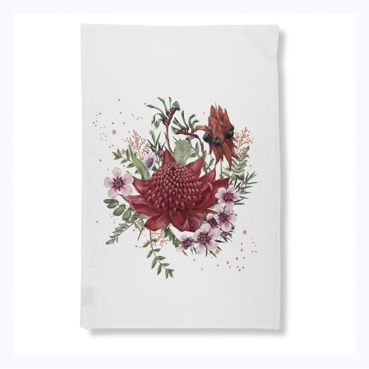 tea towel waratah flowers