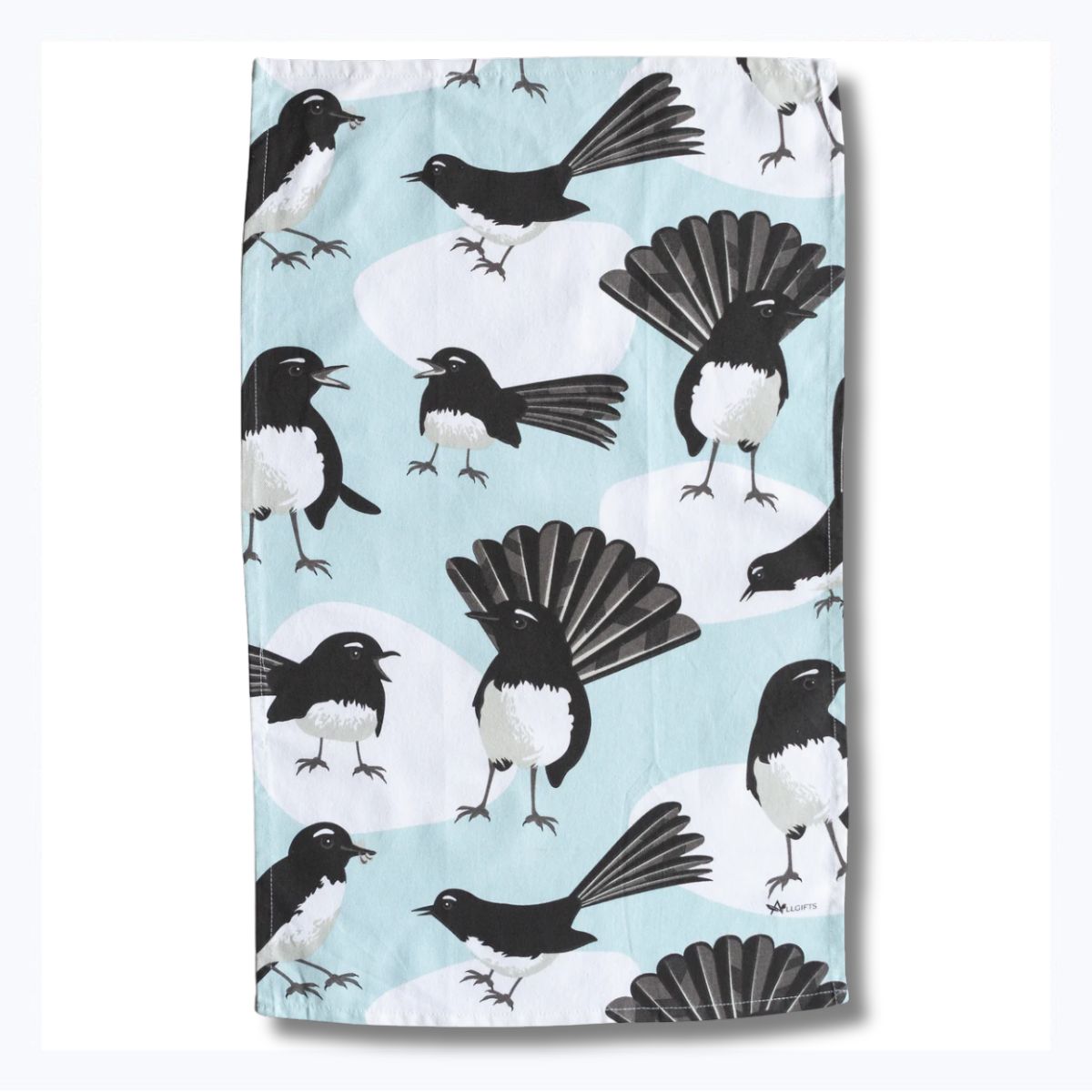 tea towel australian bird willie wagtail