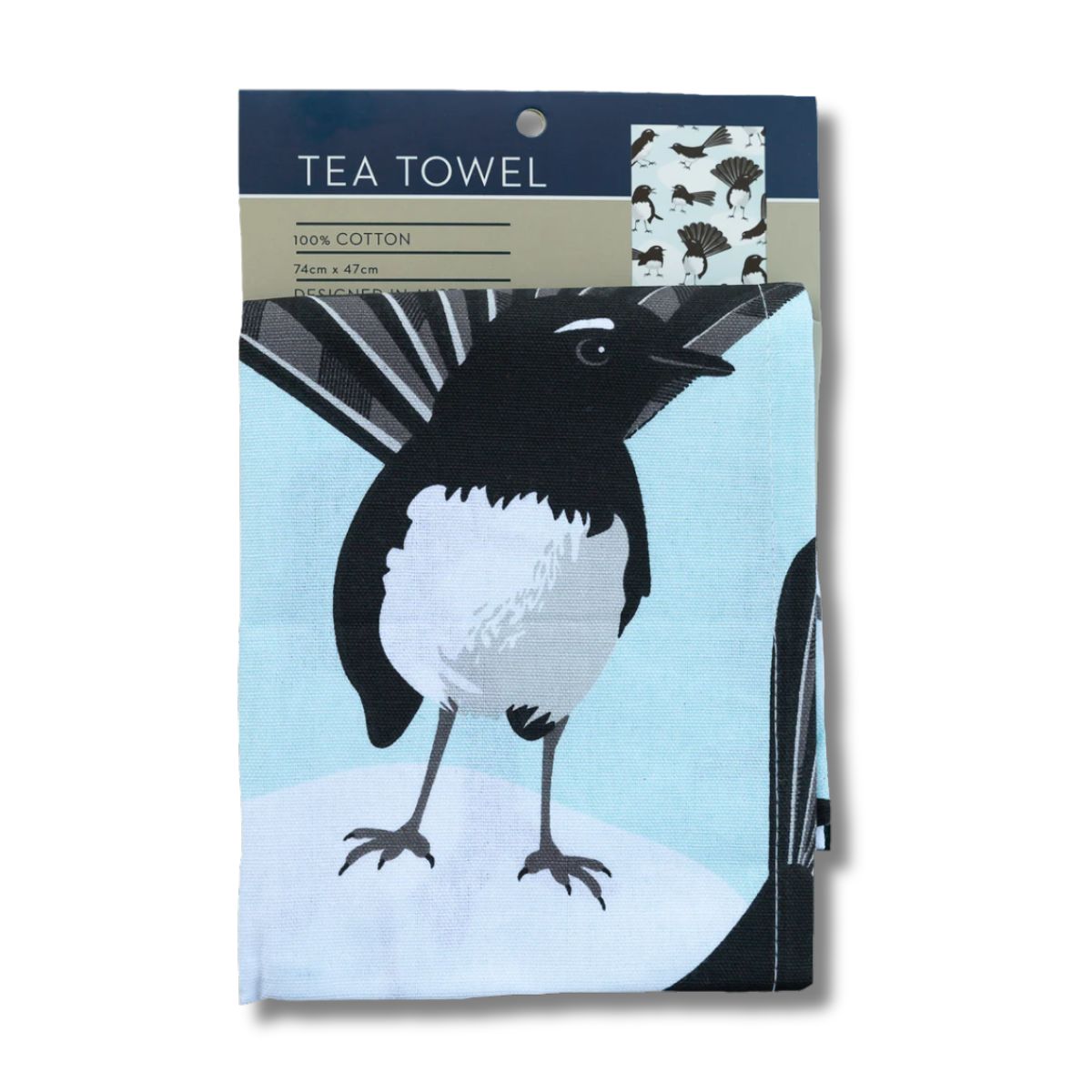 tea towel australian bird willie wagtail