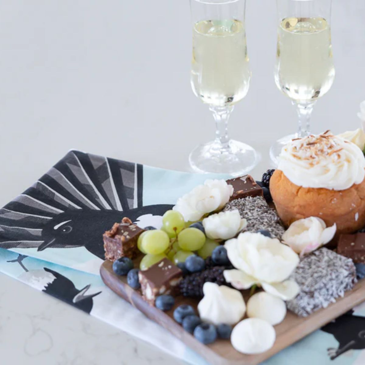 tea towel australian bird willie wagtail