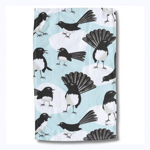 tea towel australian bird willie wagtail