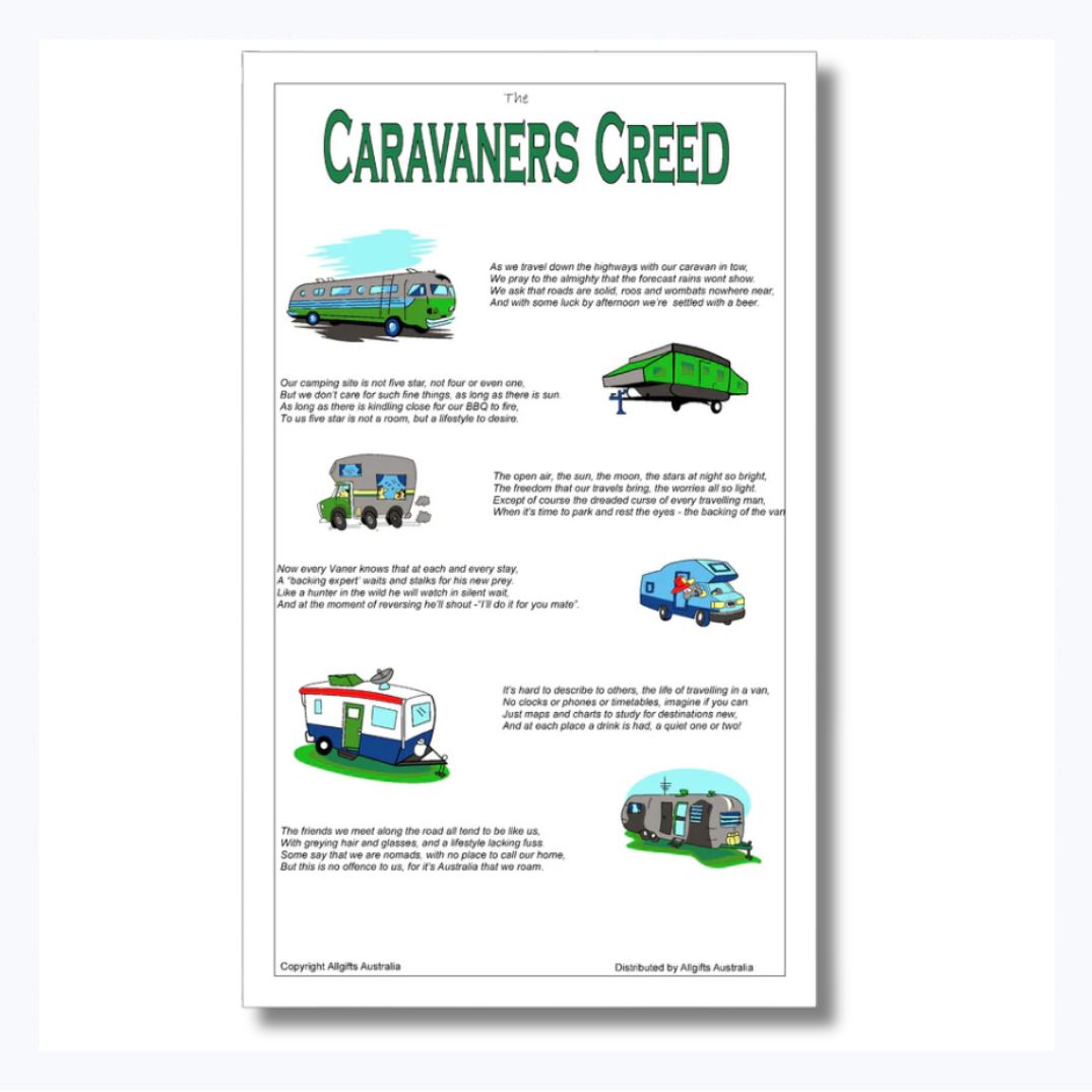 Aussie Tea Towel - Caravaners Creed