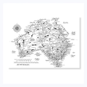 tea towel map of australia