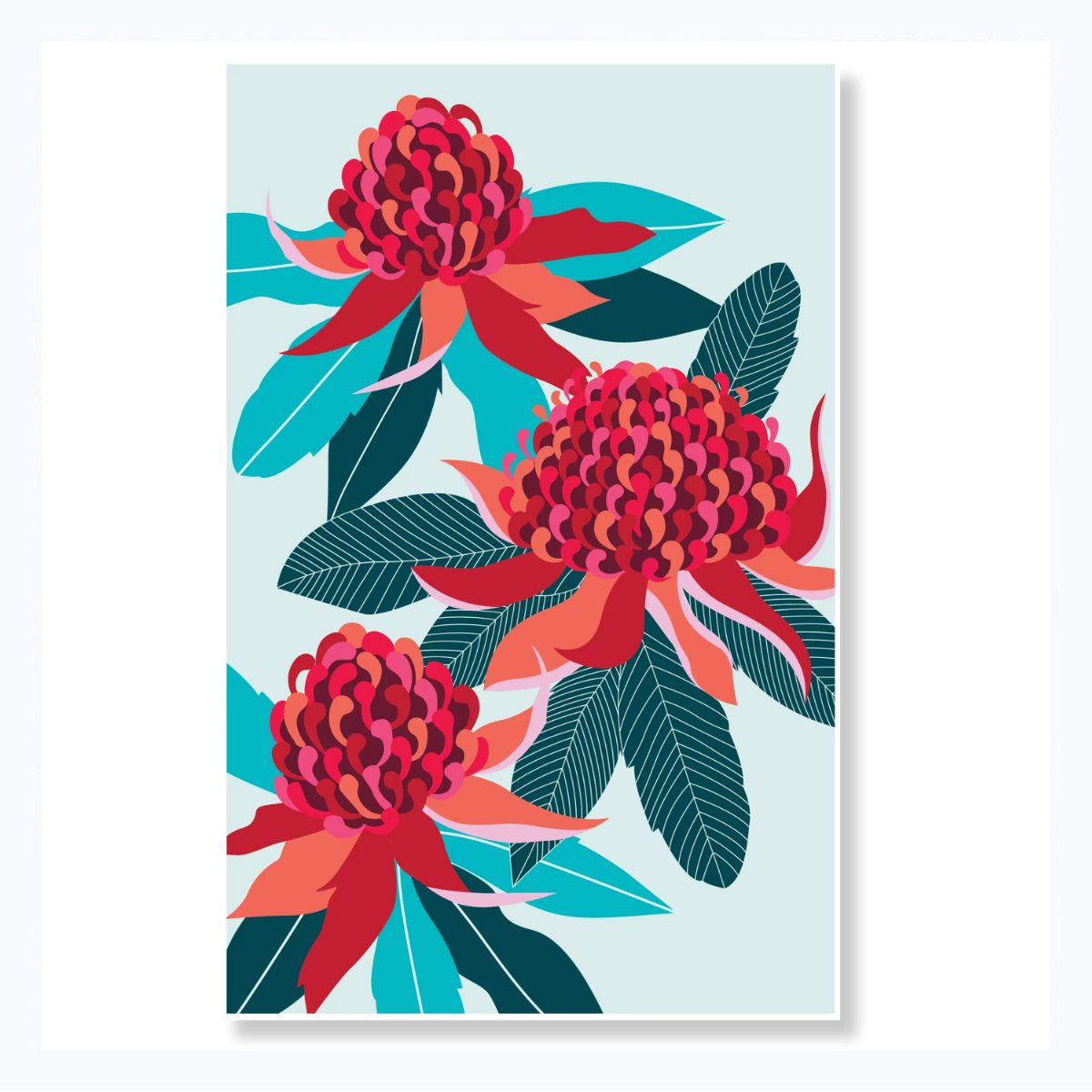 tea towel waratah