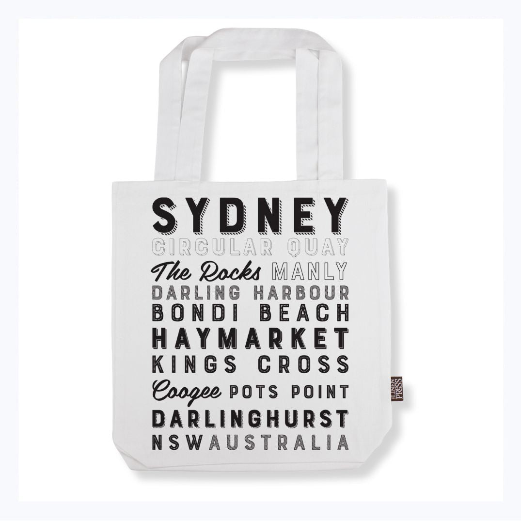 Sydney Iconic Locations Tote Bag (Organic Cotton White)