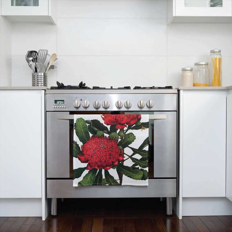 australian-art-tea-towel-waratah