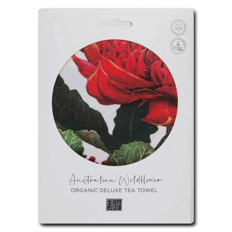 australian-art-tea-towel-waratah