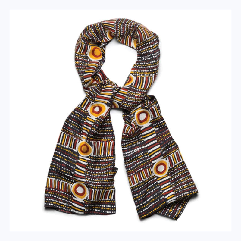 Aboriginal Silk Scarf - Rachel P