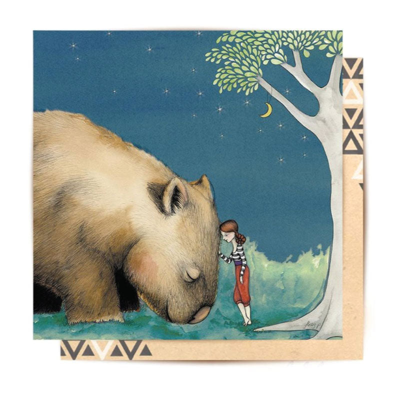 Greeting Card Giant Wombat Girl