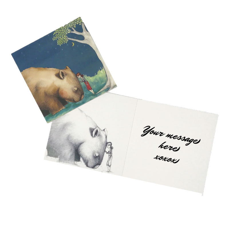 Greeting Card Giant Wombat Girl