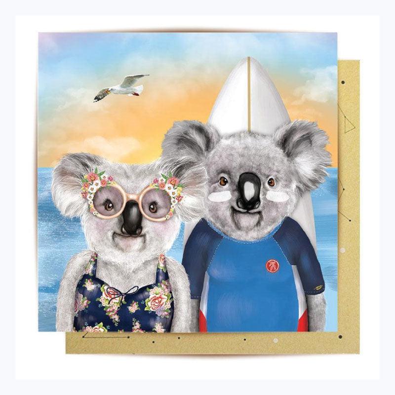 La La Land Card Beach Koalas