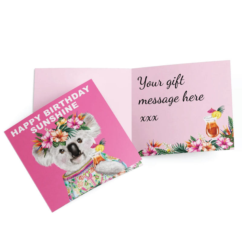 Greeting Card Happy Birthday koala sunshine