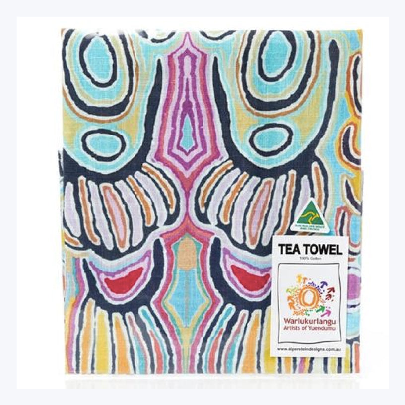 judy watson tea towel made in australia