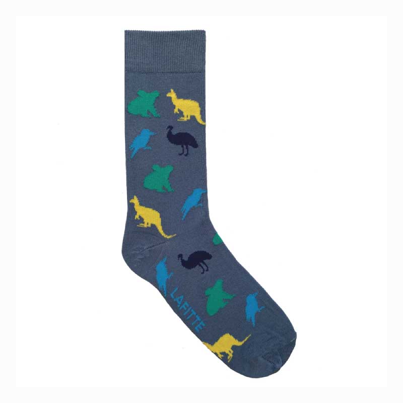 australian animals socks blue