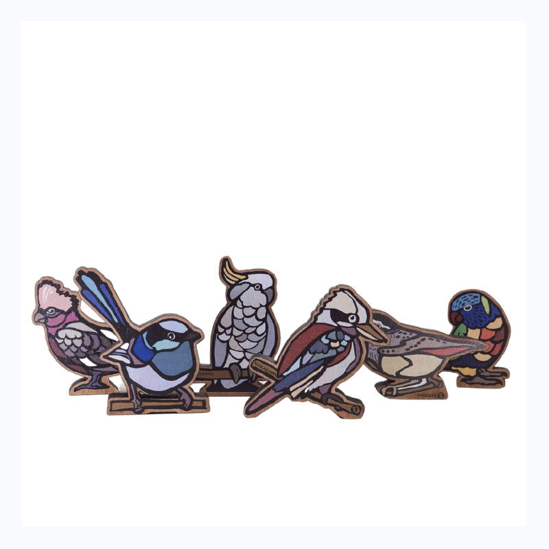 australian birds figurines wooden buttonworks australia