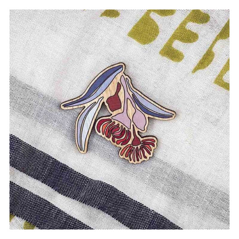 australian made brooch flowering gum