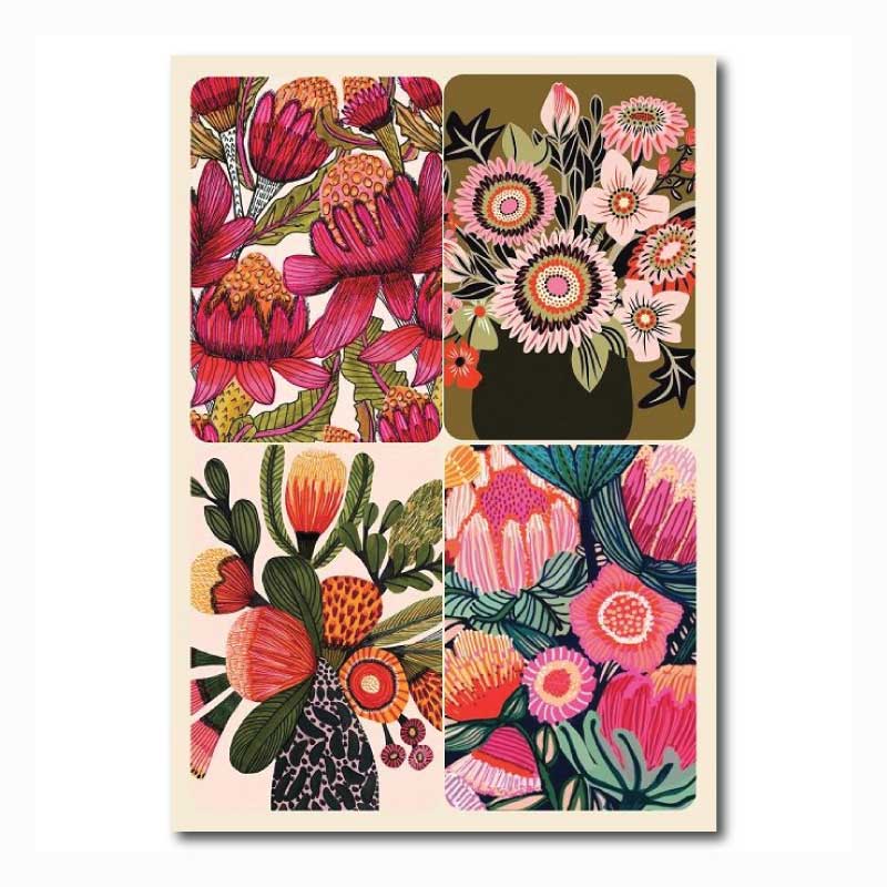 greeting magnet card australian florals 2