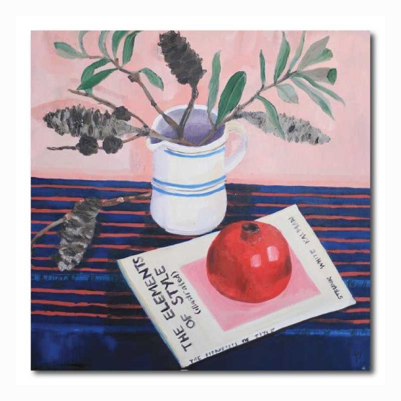 Australian Greeting Card - Banksia and Pomegranate