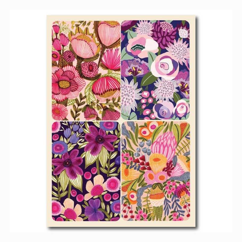 australian-greeting-card-magnet-pink-and-purple-florals