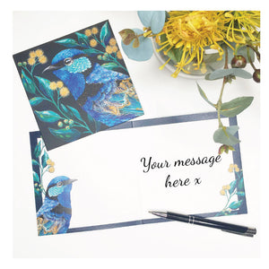 fairy wren greeting card australia blue la la land