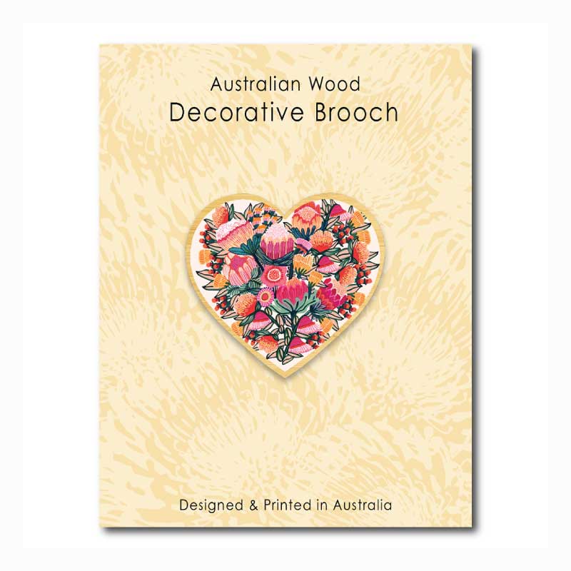 brooch flowering australia heart