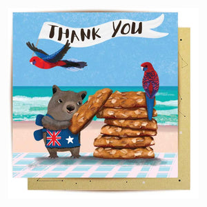 la la land greeting card wombat thank you