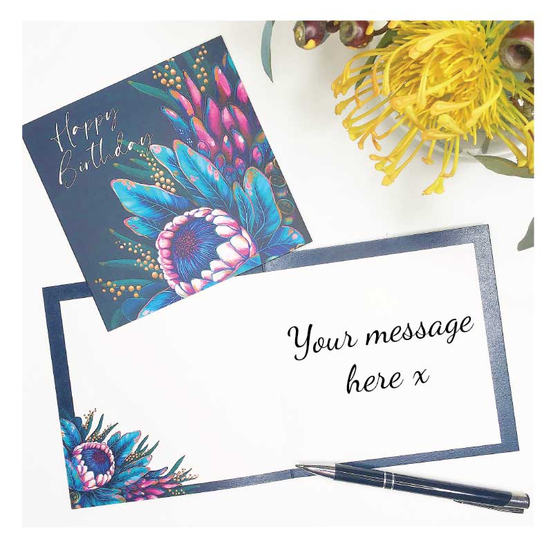 greeting card happy birthday australian flowers