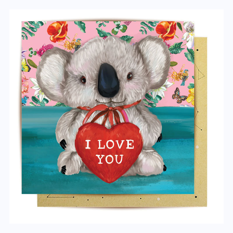 greeting card koala bear valentine