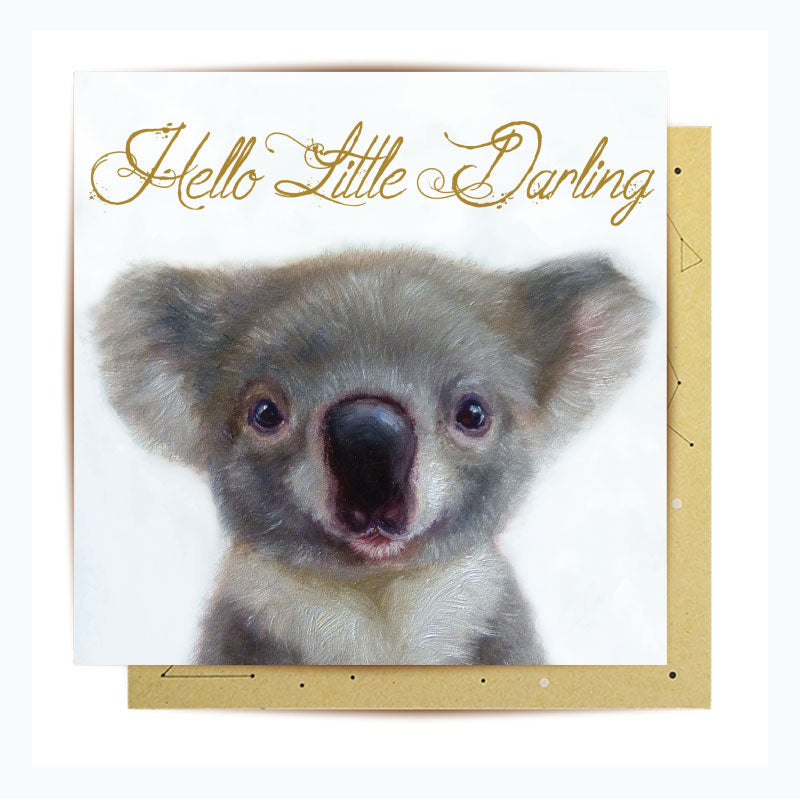 greeting card koala little darling hello
