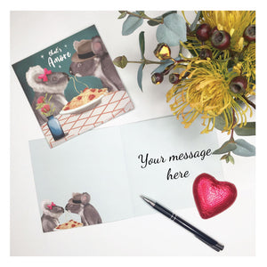 koala amore spaghetti greeting card