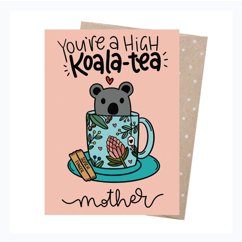 mothers day card koala tea