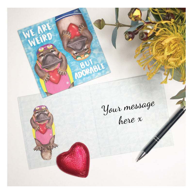 platypus greeting card we are weird
